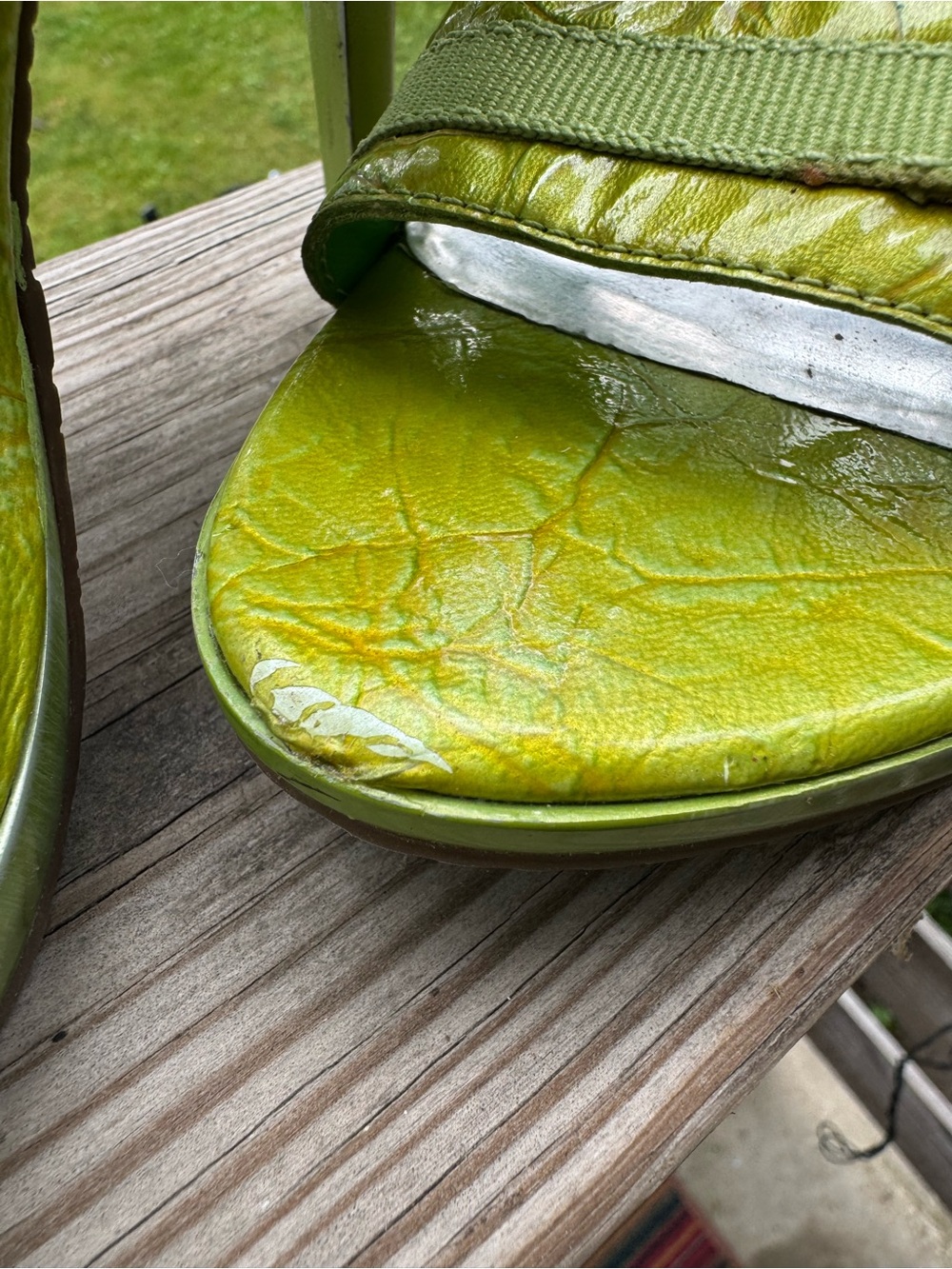 Carlos Santana Lime Green Platform Stiletto Sandals - Picture 9 of 9